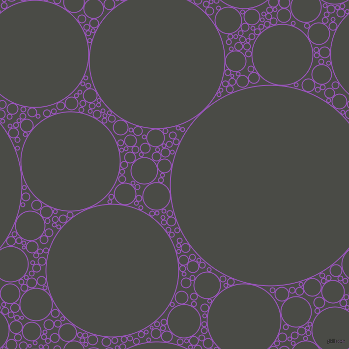 bubbles, circles, sponge, big, medium, small, 2 pixel line width, Deep Lilac and Gravel circles bubbles sponge soap seamless tileable