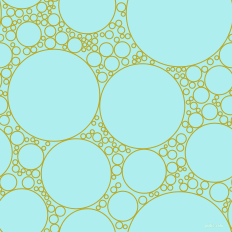 bubbles, circles, sponge, big, medium, small, 2 pixel line width, Earls Green and Pale Turquoise circles bubbles sponge soap seamless tileable