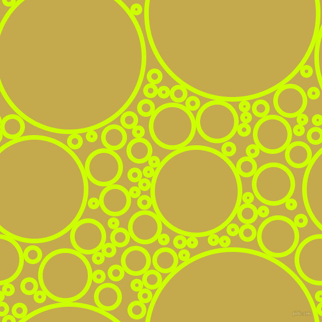 bubbles, circles, sponge, big, medium, small, 9 pixel line width, Electric Lime and Sundance circles bubbles sponge soap seamless tileable