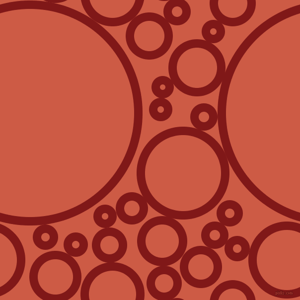 bubbles, circles, sponge, big, medium, small, 17 pixel line width, Falu Red and Dark Coral circles bubbles sponge soap seamless tileable