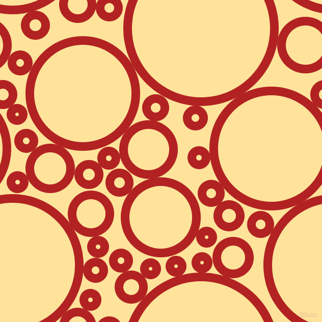 bubbles, circles, sponge, big, medium, small, 17 pixel line width, Fire Brick and Cream Brulee circles bubbles sponge soap seamless tileable