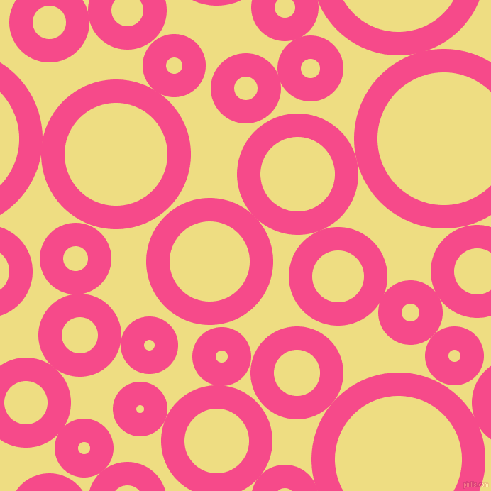 bubbles, circles, sponge, big, medium, small, 33 pixel line width, French Rose and Light Goldenrod circles bubbles sponge soap seamless tileable