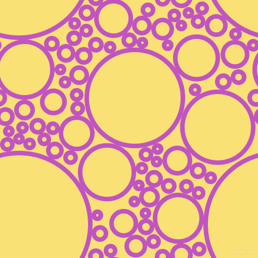 bubbles, circles, sponge, big, medium, small, 9 pixel line width, Fuchsia and Sweet Corn circles bubbles sponge soap seamless tileable