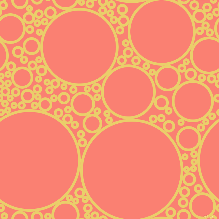 bubbles, circles, sponge, big, medium, small, 9 pixel line width, Golden Sand and Salmon circles bubbles sponge soap seamless tileable