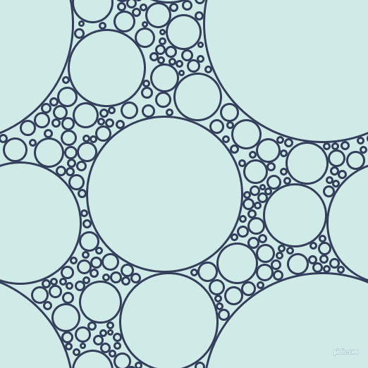 bubbles, circles, sponge, big, medium, small, 3 pixel line width, Gulf Blue and Foam circles bubbles sponge soap seamless tileable