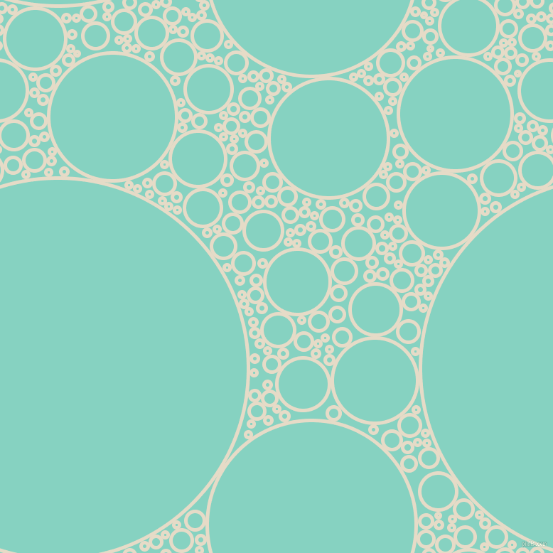 bubbles, circles, sponge, big, medium, small, 5 pixel line width, Half Spanish White and Bermuda circles bubbles sponge soap seamless tileable