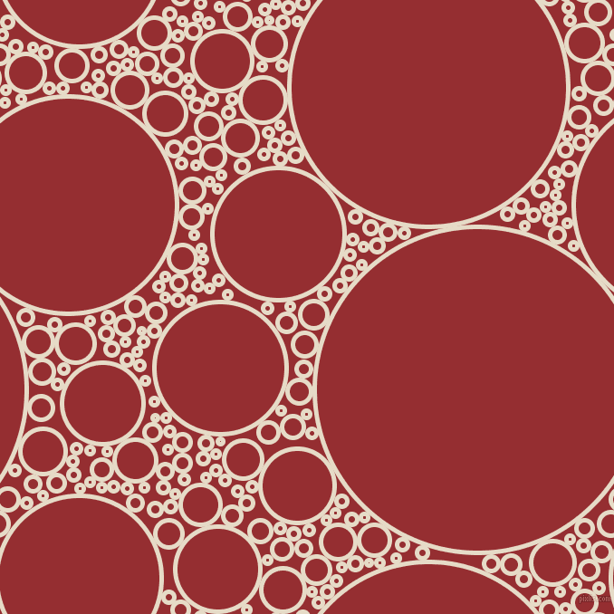 bubbles, circles, sponge, big, medium, small, 5 pixel line width, Half Spanish White and Guardsman Red circles bubbles sponge soap seamless tileable