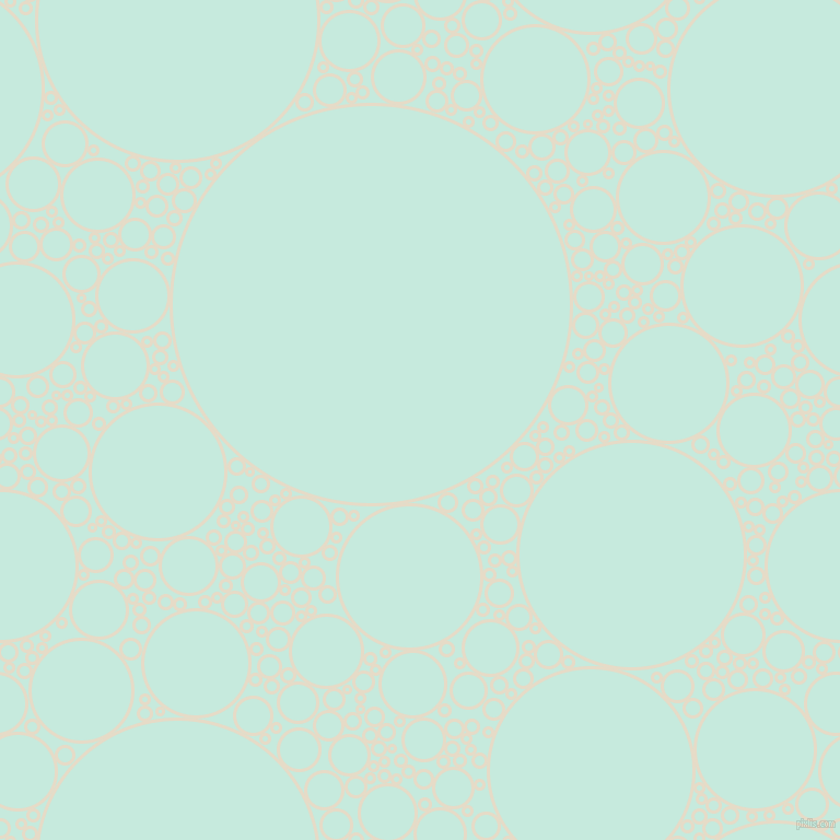 bubbles, circles, sponge, big, medium, small, 3 pixel line width, Half Spanish White and Mint Tulip circles bubbles sponge soap seamless tileable