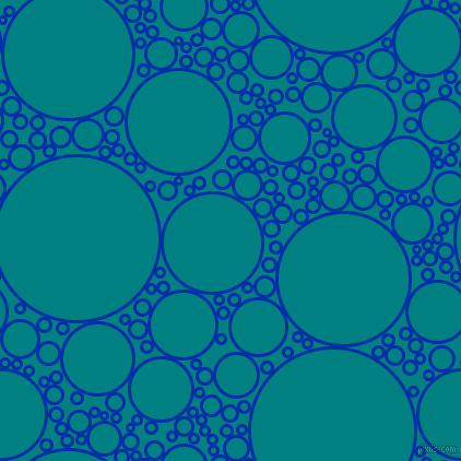 bubbles, circles, sponge, big, medium, small, 3 pixel line width, International Klein Blue and Teal circles bubbles sponge soap seamless tileable