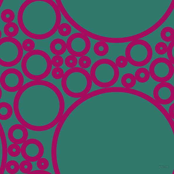 bubbles, circles, sponge, big, medium, small, 17 pixel line width, Jazzberry Jam and Genoa circles bubbles sponge soap seamless tileable