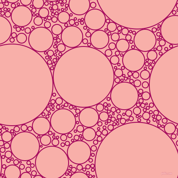 bubbles, circles, sponge, big, medium, small, 3 pixel line width, Jazzberry Jam and Sundown circles bubbles sponge soap seamless tileable