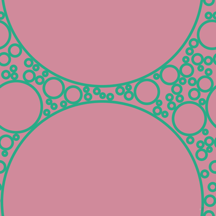 bubbles, circles, sponge, big, medium, small, 9 pixel line width, Jungle Green and Can Can circles bubbles sponge soap seamless tileable