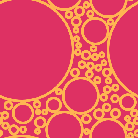 bubbles, circles, sponge, big, medium, small, 9 pixel line width, Koromiko and Cerise circles bubbles sponge soap seamless tileable