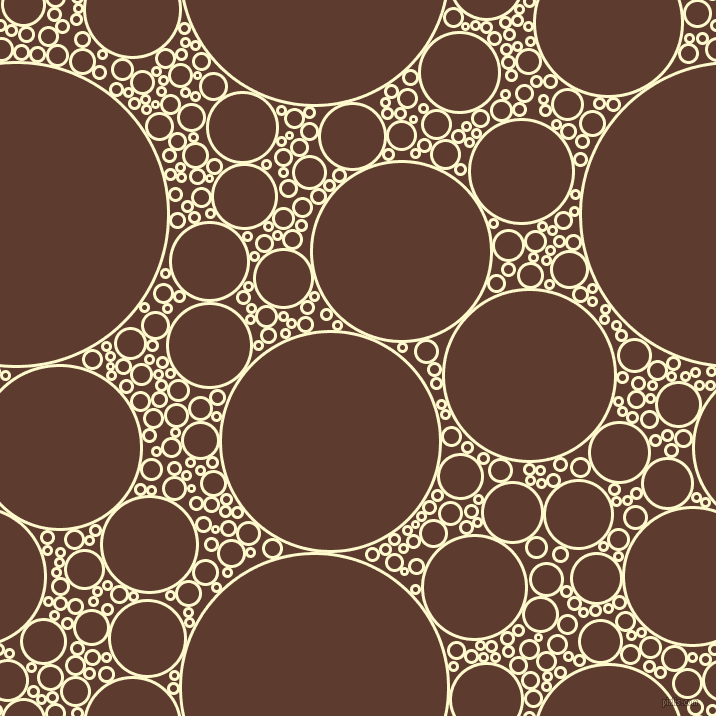 bubbles, circles, sponge, big, medium, small, 3 pixel line width, Lemon Chiffon and Cioccolato circles bubbles sponge soap seamless tileable