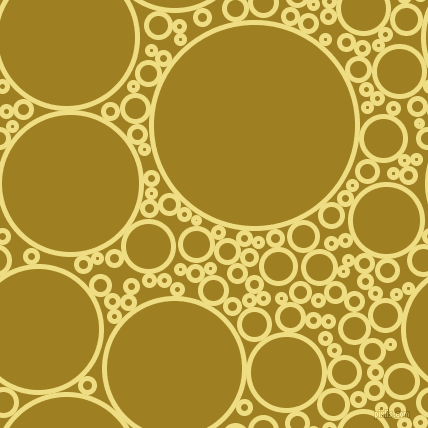 bubbles, circles, sponge, big, medium, small, 5 pixel line width, Light Goldenrod and Hacienda circles bubbles sponge soap seamless tileable