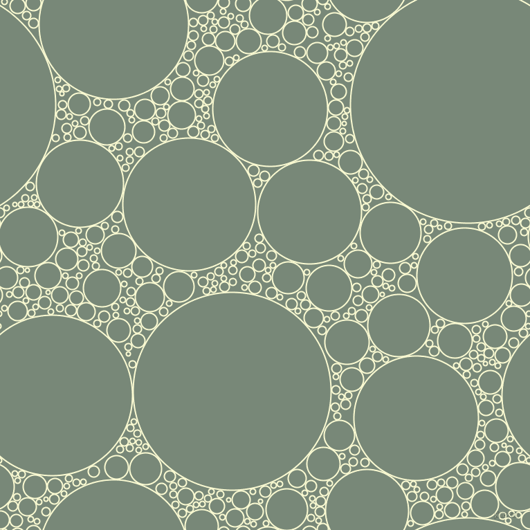 bubbles, circles, sponge, big, medium, small, 2 pixel line width, Light Goldenrod Yellow and Davy