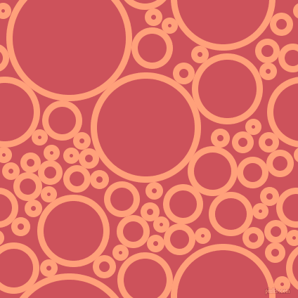 bubbles, circles, sponge, big, medium, small, 9 pixel line width, Light Salmon and Mandy circles bubbles sponge soap seamless tileable