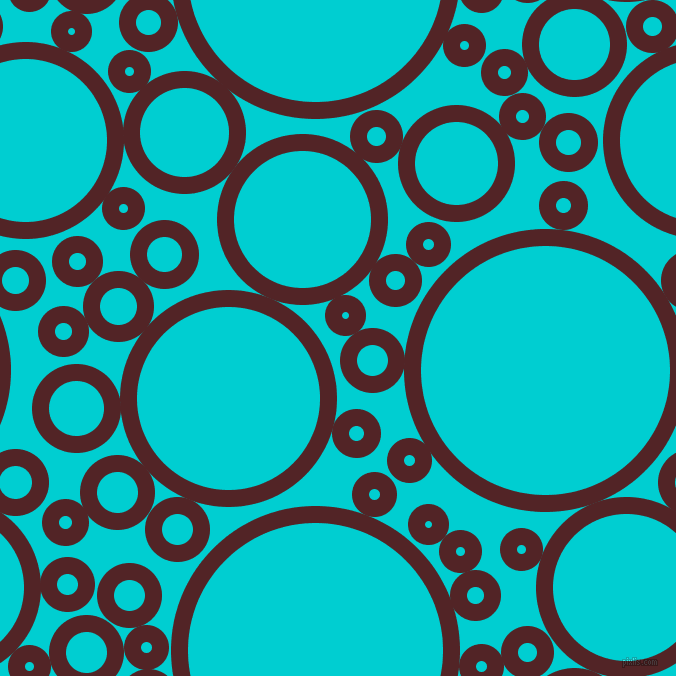 bubbles, circles, sponge, big, medium, small, 17 pixel line width, Lonestar and Dark Turquoise circles bubbles sponge soap seamless tileable