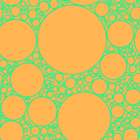 bubbles, circles, sponge, big, medium, small, 3 pixel line width, Medium Spring Green and Koromiko circles bubbles sponge soap seamless tileable