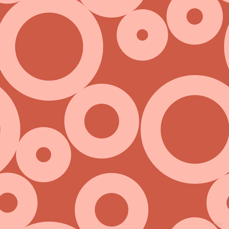 bubbles, circles, sponge, big, medium, small, 65 pixel line width, Melon and Dark Coral circles bubbles sponge soap seamless tileable