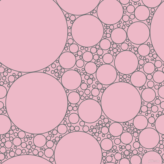 bubbles, circles, sponge, big, medium, small, 2 pixel line width, Mid Grey and Chantilly circles bubbles sponge soap seamless tileable