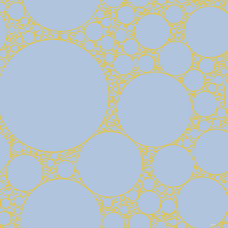bubbles, circles, sponge, big, medium, small, 2 pixel line width, Moon Yellow and Light Steel Blue circles bubbles sponge soap seamless tileable