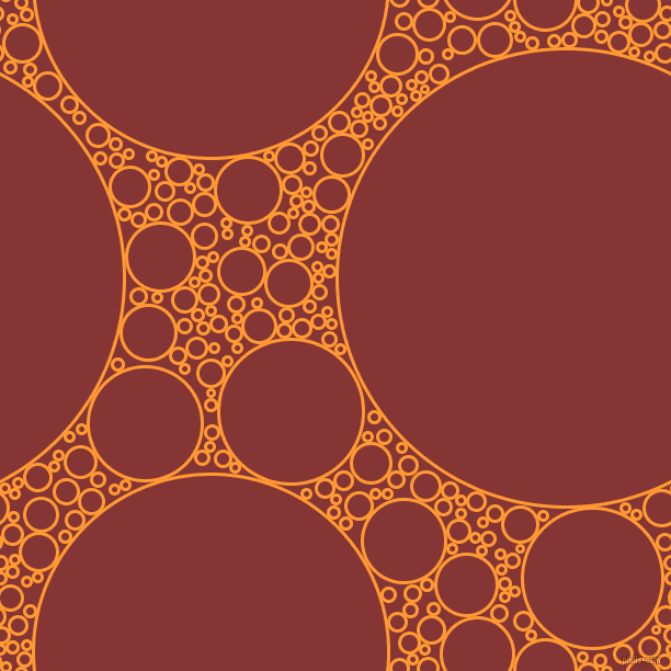 bubbles, circles, sponge, big, medium, small, 3 pixel line width, Neon Carrot and Tall Poppy circles bubbles sponge soap seamless tileable