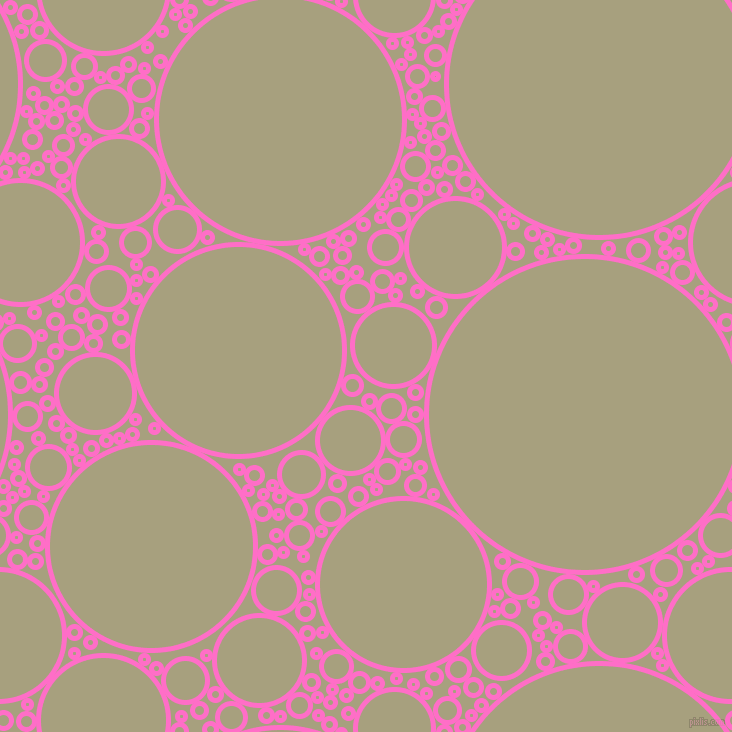 bubbles, circles, sponge, big, medium, small, 5 pixel line width, Neon Pink and Hillary circles bubbles sponge soap seamless tileable