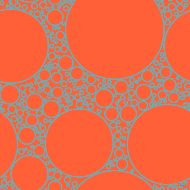 bubbles, circles, sponge, big, medium, small, 5 pixel line width, Neptune and Outrageous Orange circles bubbles sponge soap seamless tileable