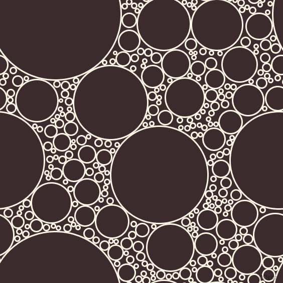 bubbles, circles, sponge, big, medium, small, 3 pixel line width, Old Lace and Havana circles bubbles sponge soap seamless tileable
