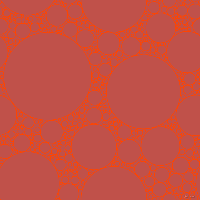 bubbles, circles, sponge, big, medium, small, 2 pixel line width, Orange Red and Sunset circles bubbles sponge soap seamless tileable