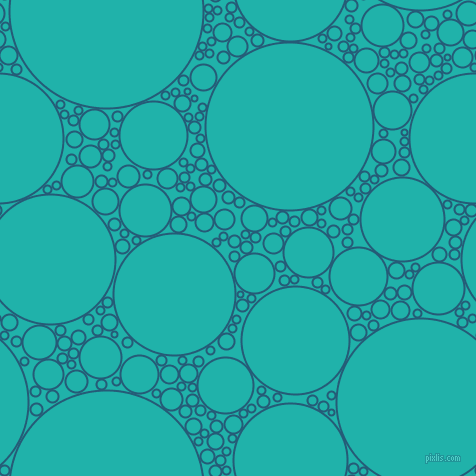 bubbles, circles, sponge, big, medium, small, 2 pixel line width, Orient and Light Sea Green circles bubbles sponge soap seamless tileable