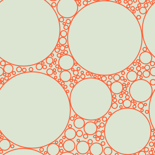 bubbles, circles, sponge, big, medium, small, 3 pixel line width, Outrageous Orange and Frostee circles bubbles sponge soap seamless tileable