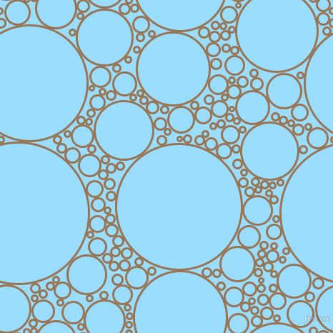 bubbles, circles, sponge, big, medium, small, 3 pixel line width, Pale Brown and Columbia Blue circles bubbles sponge soap seamless tileable