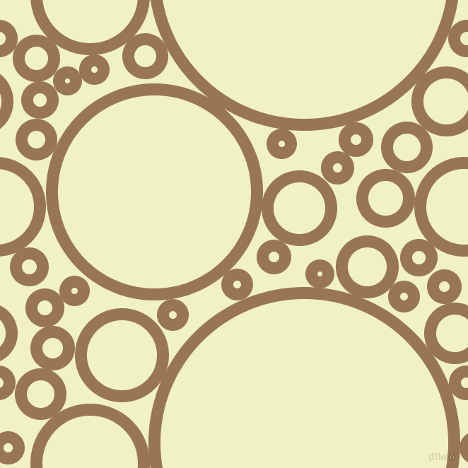 bubbles, circles, sponge, big, medium, small, 17 pixel line width, Pale Brown and Spring Sun circles bubbles sponge soap seamless tileable