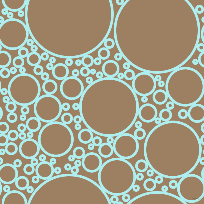 bubbles, circles, sponge, big, medium, small, 9 pixel line width, Pale Turquoise and Sorrell Brown circles bubbles sponge soap seamless tileable