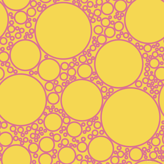 bubbles, circles, sponge, big, medium, small, 5 pixel line width, Pale Violet Red and Energy Yellow circles bubbles sponge soap seamless tileable