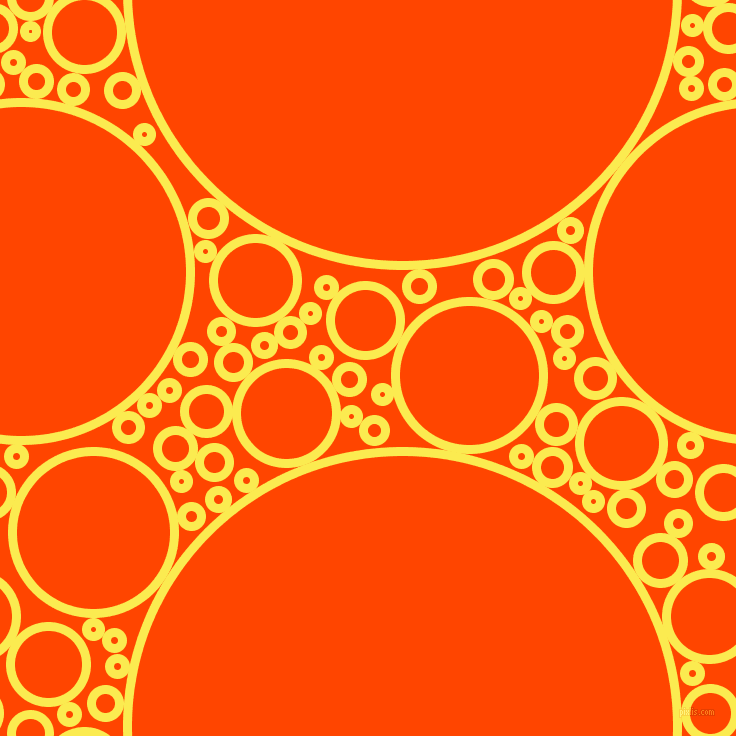 bubbles, circles, sponge, big, medium, small, 9 pixel line width, Paris Daisy and Orange Red circles bubbles sponge soap seamless tileable