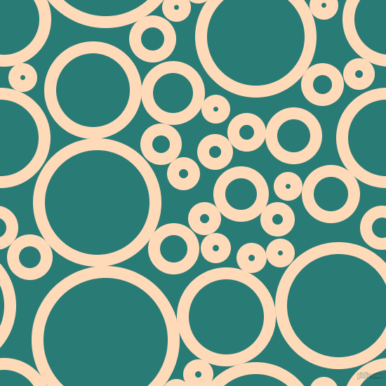 bubbles, circles, sponge, big, medium, small, 17 pixel line width, Peach Puff and Elm circles bubbles sponge soap seamless tileable