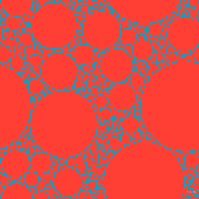bubbles, circles, sponge, big, medium, small, 3 pixel line width, Pelorous and Red Orange circles bubbles sponge soap seamless tileable