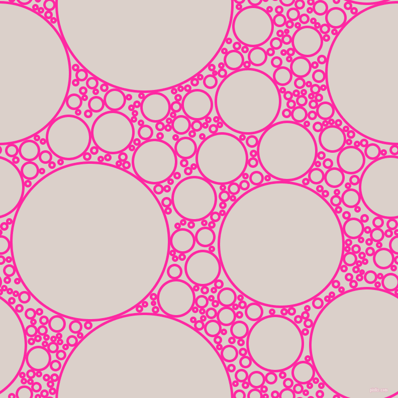 bubbles, circles, sponge, big, medium, small, 5 pixel line width, Persian Rose and Swiss Coffee circles bubbles sponge soap seamless tileable