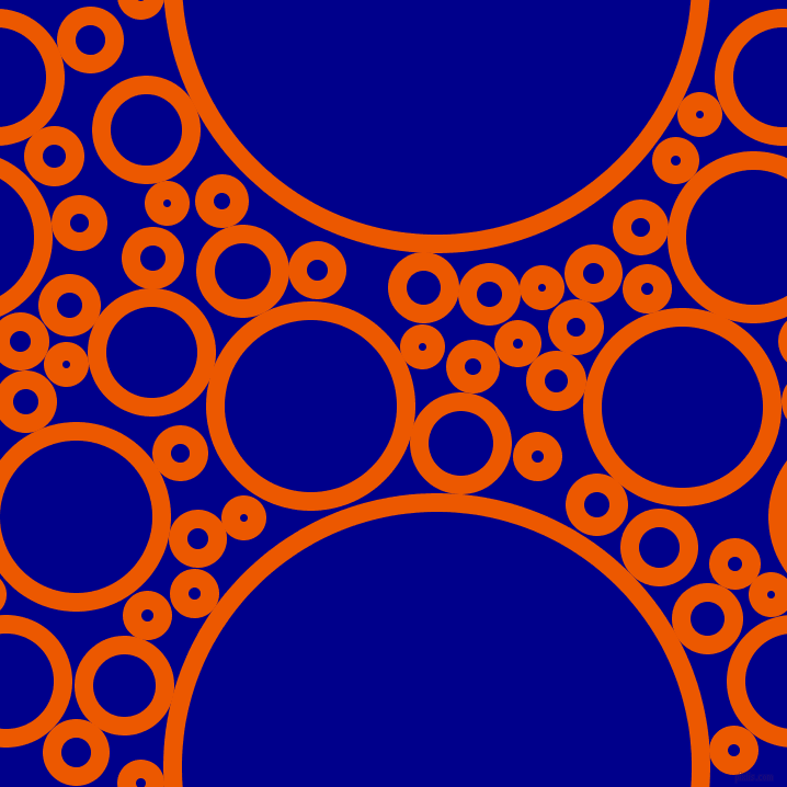 bubbles, circles, sponge, big, medium, small, 17 pixel line width, Persimmon and Dark Blue circles bubbles sponge soap seamless tileable
