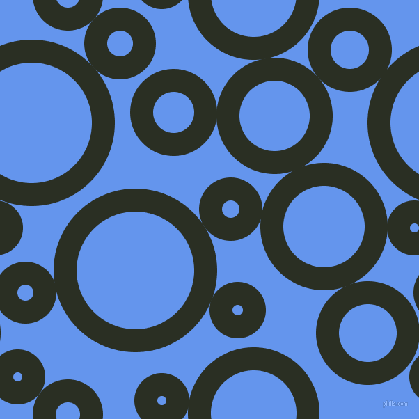 bubbles, circles, sponge, big, medium, small, 33 pixel line width, Pine Tree and Cornflower Blue circles bubbles sponge soap seamless tileable