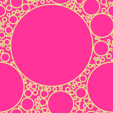 bubbles, circles, sponge, big, medium, small, 5 pixel line width, Primrose and Wild Strawberry circles bubbles sponge soap seamless tileable