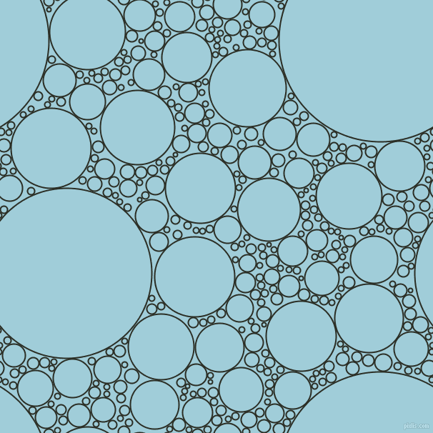 bubbles, circles, sponge, big, medium, small, 2 pixel line width, Rangoon Green and Regent St Blue circles bubbles sponge soap seamless tileable