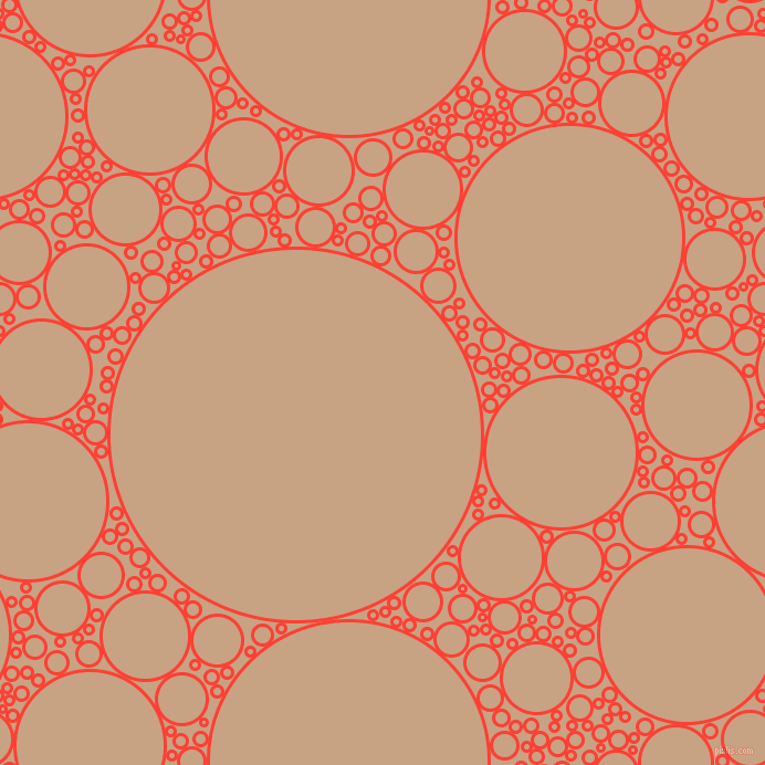 bubbles, circles, sponge, big, medium, small, 3 pixel line width, Red Orange and Rodeo Dust circles bubbles sponge soap seamless tileable