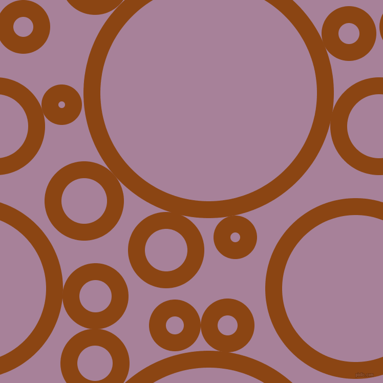 bubbles, circles, sponge, big, medium, small, 33 pixel line width, Saddle Brown and Bouquet circles bubbles sponge soap seamless tileable