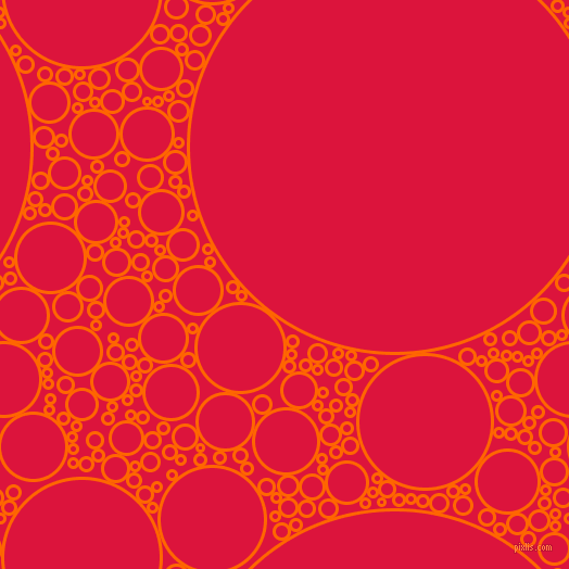 bubbles, circles, sponge, big, medium, small, 3 pixel line width, Safety Orange and Crimson circles bubbles sponge soap seamless tileable