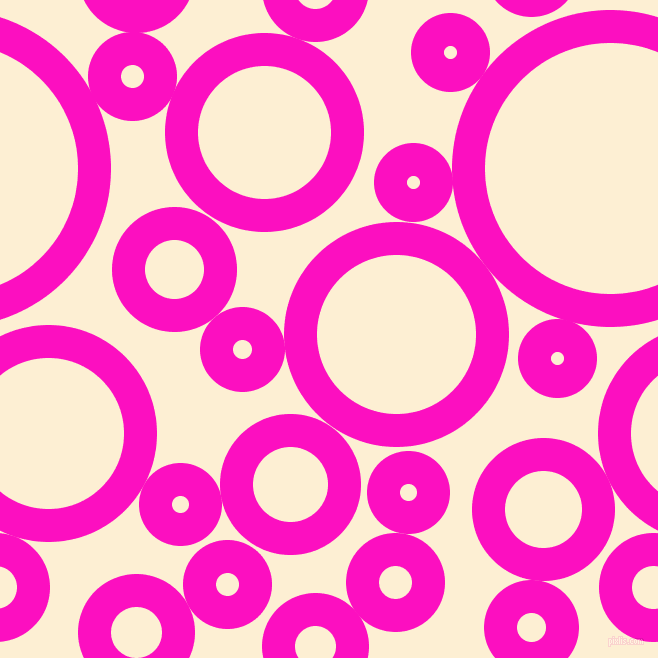 bubbles, circles, sponge, big, medium, small, 33 pixel line width, Shocking Pink and Varden circles bubbles sponge soap seamless tileable