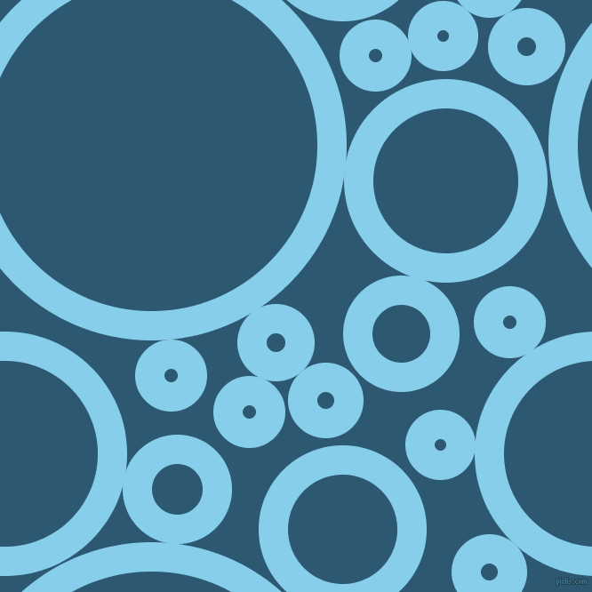 bubbles, circles, sponge, big, medium, small, 33 pixel line width, Sky Blue and Chathams Blue circles bubbles sponge soap seamless tileable
